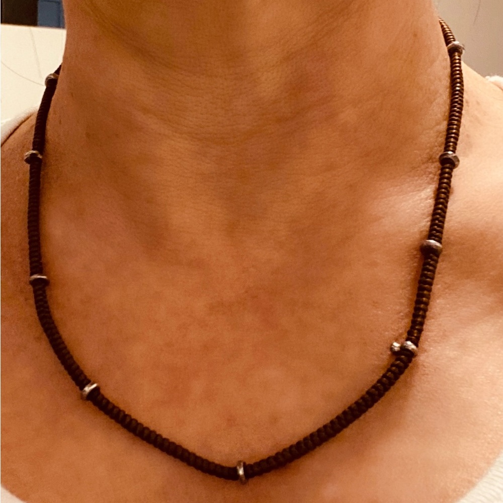 Chan Luu Brown and Silver Necklace